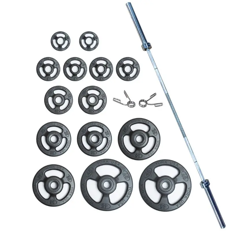 York Iso-Grip Steel 300 lb Olympic Plate Set | 29017