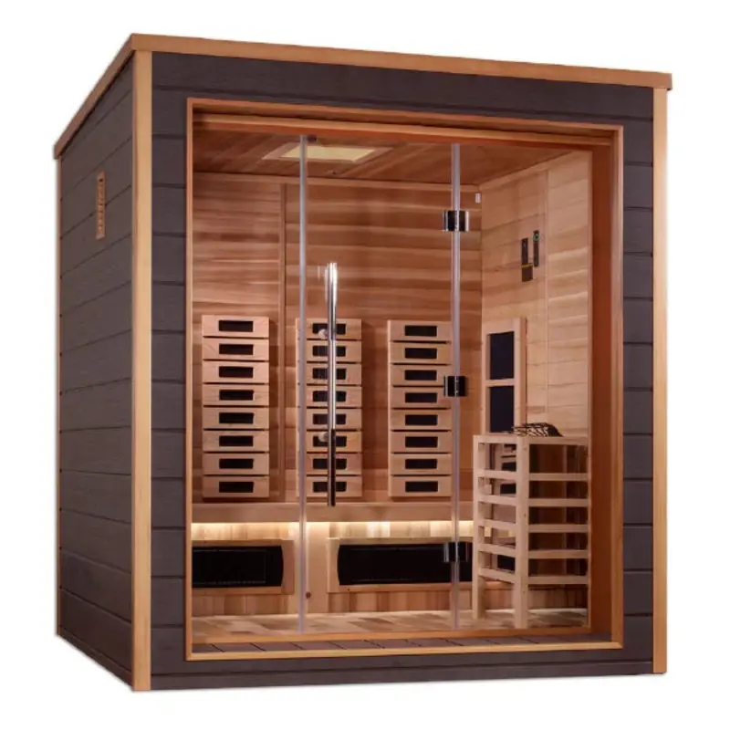 Golden Designs "Visby" Full Spectrum PureTech and Traditional Hybrid Sauna GDI-8223-01