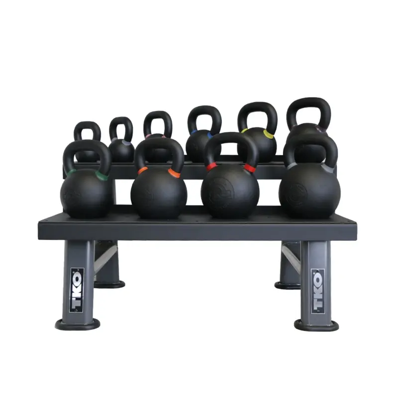 TKO 4kg-36kg Cast Kettlebell Set w/ 2 Tier Rack S859-PKB4-36