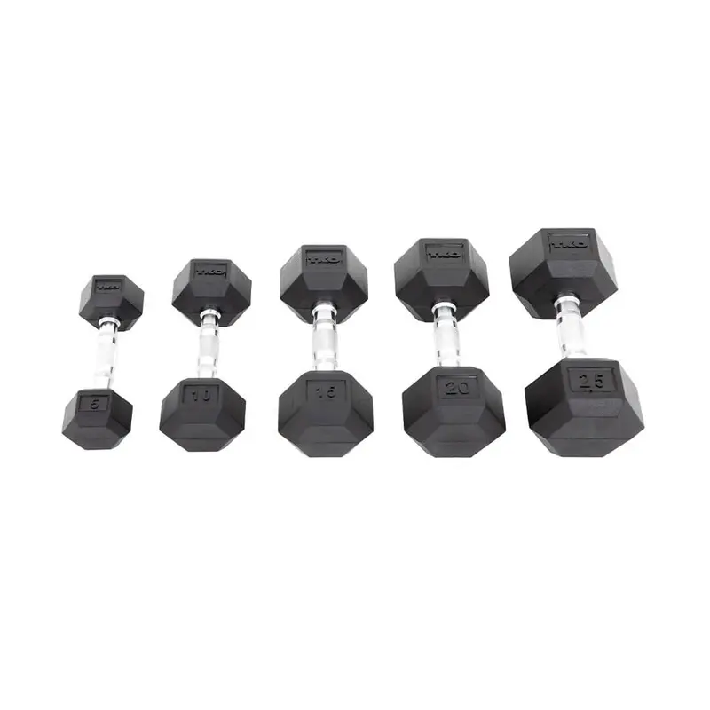 TKO 5-50 lb Rubber Hex DB Set Contour 804RX-A10