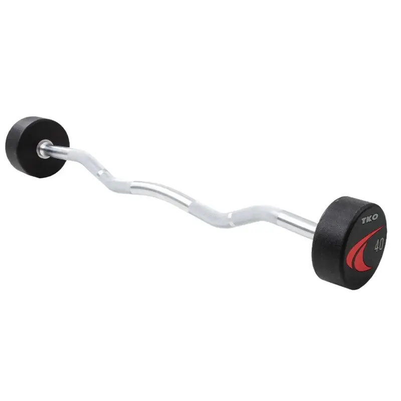 TKO Fixed Curl Bar 20-110LB Set, Urethane 810US-G10