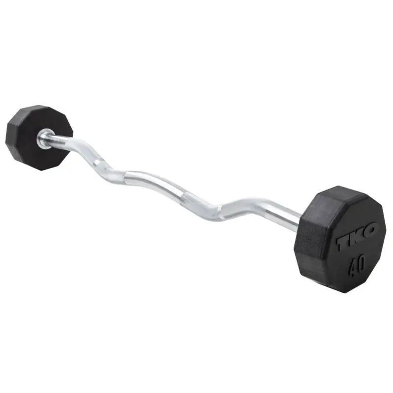 TKO Fixed Curl Bar Set, Rubber 807TR-G10