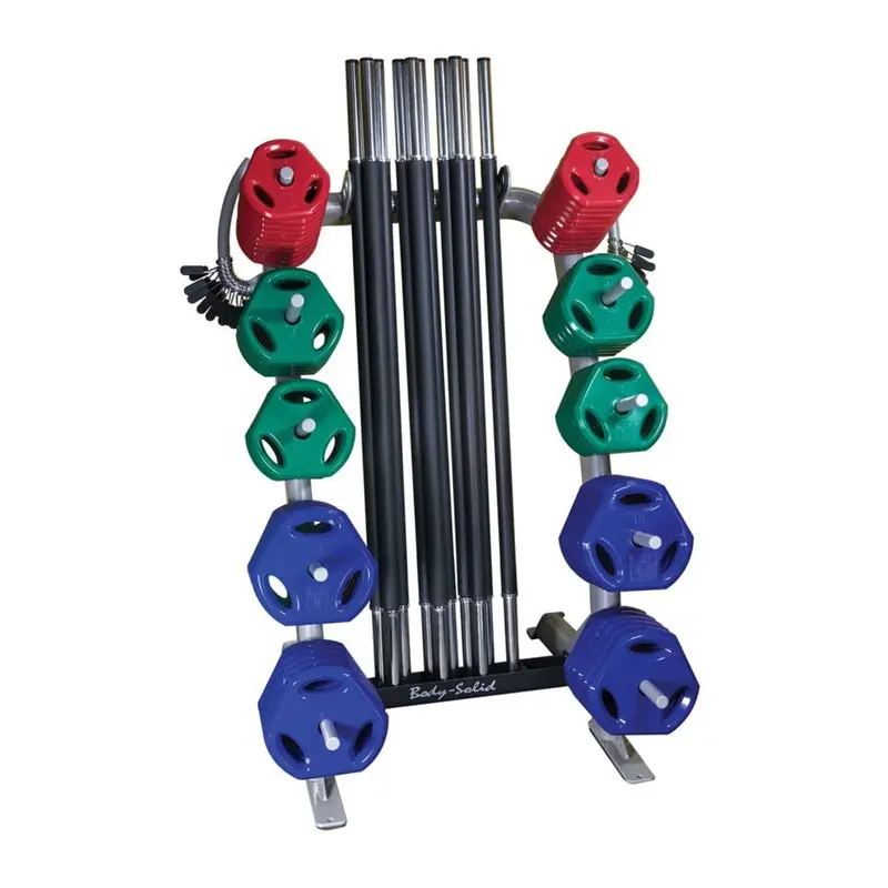 Body-Solid 10 Set Cardio Barbell Package with Rack GCRPACK