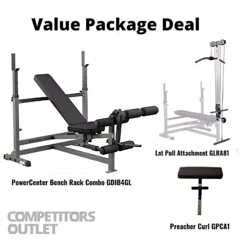 Body-Solid Powercenter Combo Bench Lat Package GDIB46LP4