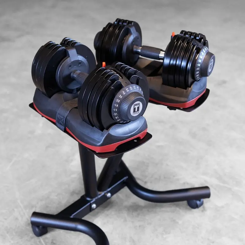 Body-Solid Tools Adjustable Dumbbell Set, 11 lb. to 66 lb. with Stand SDBX132ST
