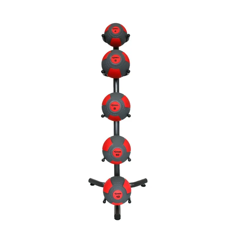 TKO 4-12 lb Med Ball Set W/ 5 Ball Rack S849-CMB4-12