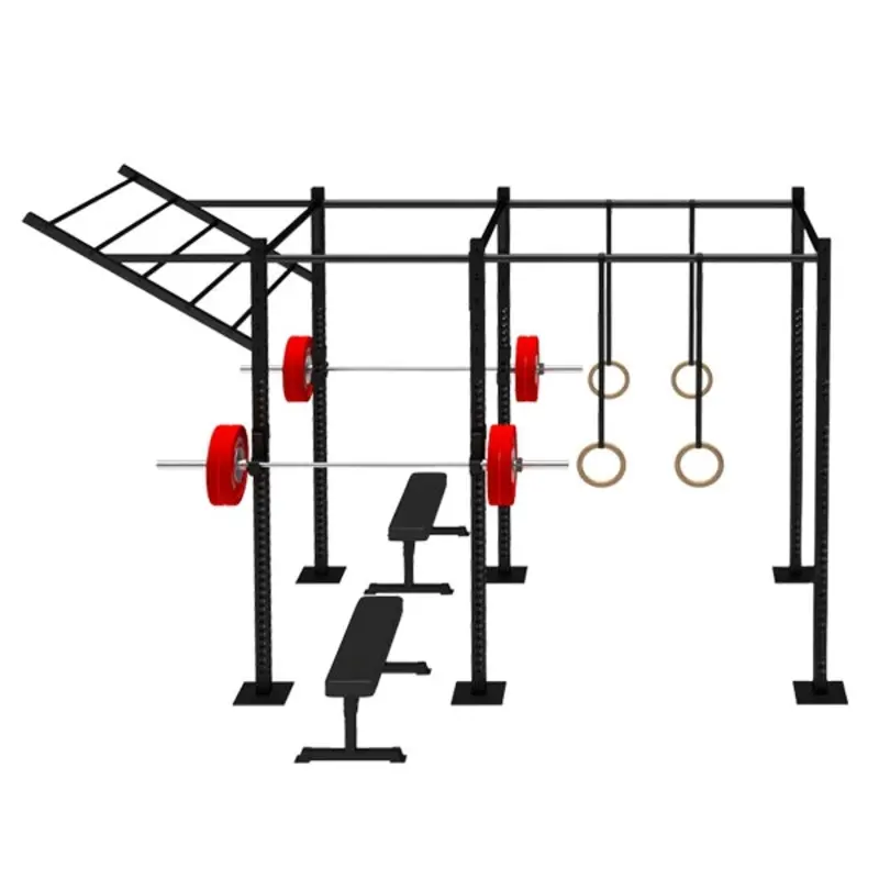 FREE STANDING RIG WITH 2 CELLS WITH 1 FLYING PULL UP BAR FS-2C1FPUB