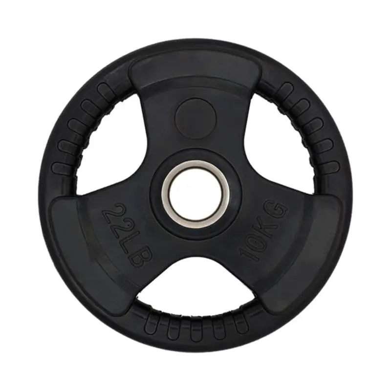 10KG RUBBER COATED OLYMPIC WEIGHT PLATE  - 3 GRIP