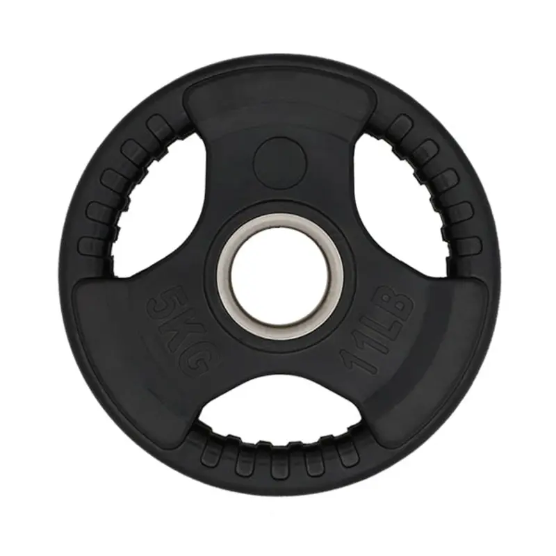 5KG RUBBER COATED OLYMPIC WEIGHT PLATE  - 3 GRIP