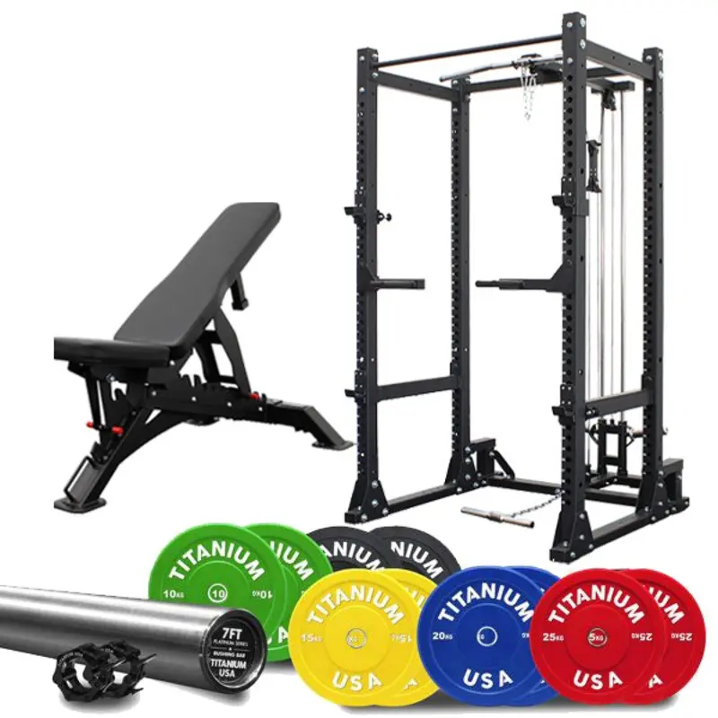 PREDATOR SERIES POWER RACK WITH LAT/ROW ATTACHMENT PACKAGE 2