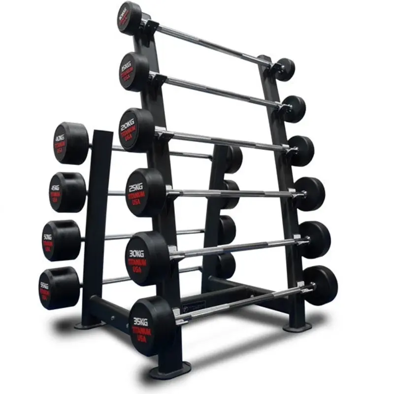 TITANIUM USA 10KG - 55KG FIXED STRAIGHT BAR AND RACK PACKAGE