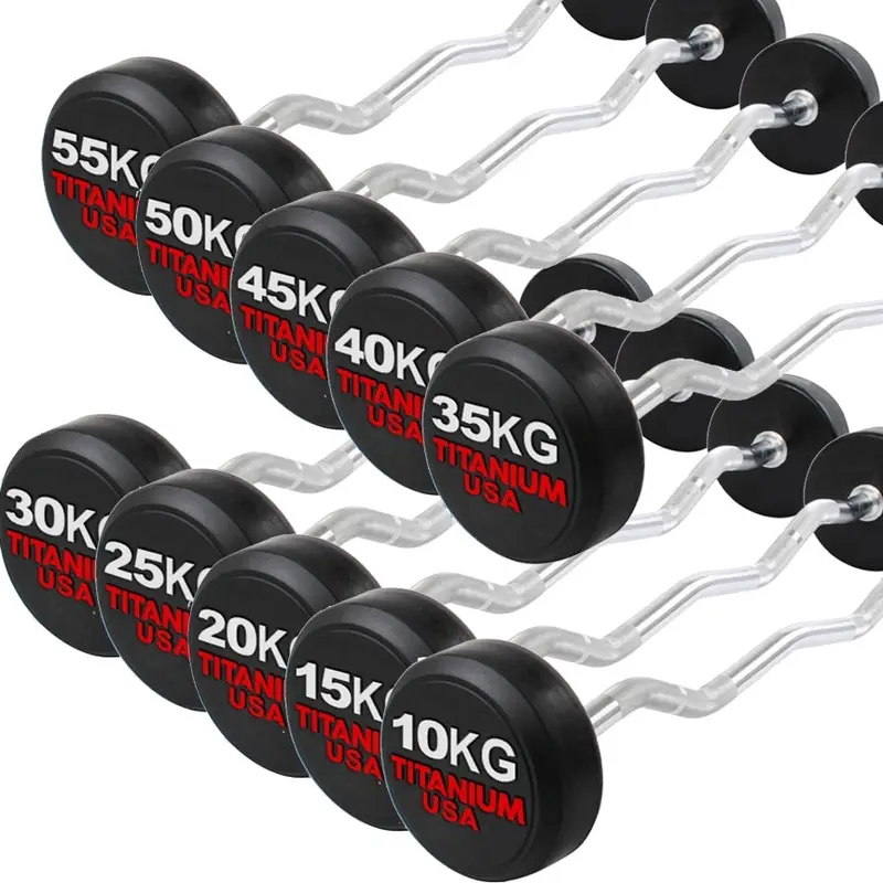 TITANIUM USA FIXED CURL BAR PACKAGE 10KG - 55KG