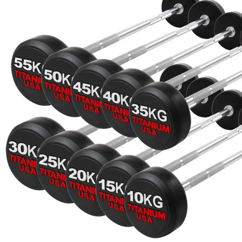 TITANIUM USA FIXED STRAIGHT BARBELL PACKAGE 10KG - 55KG
