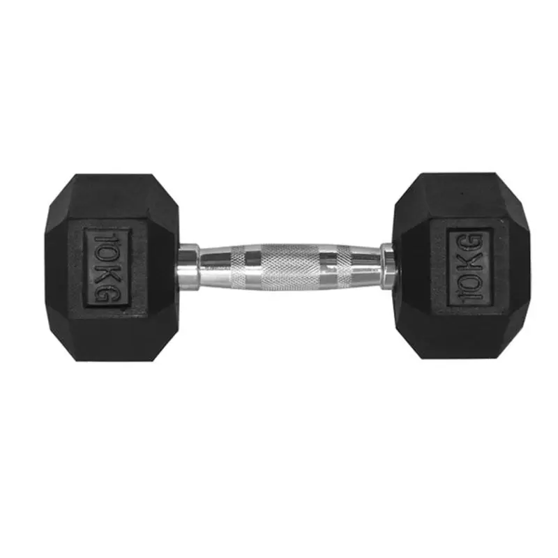 10KG HEX RUBBER COATED DUMBBELL - TITANIUM USA