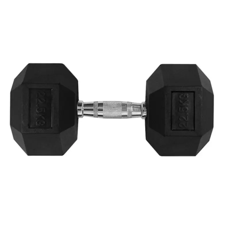 22.5KG HEX RUBBER COATED DUMBBELL - TITANIUM USA