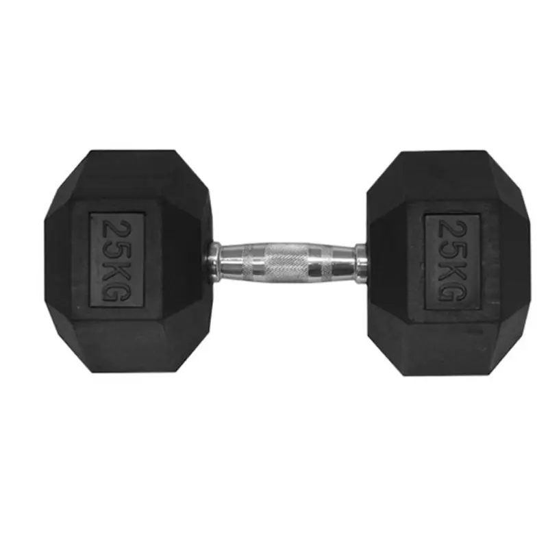25KG HEX RUBBER COATED DUMBBELL - TITANIUM USA