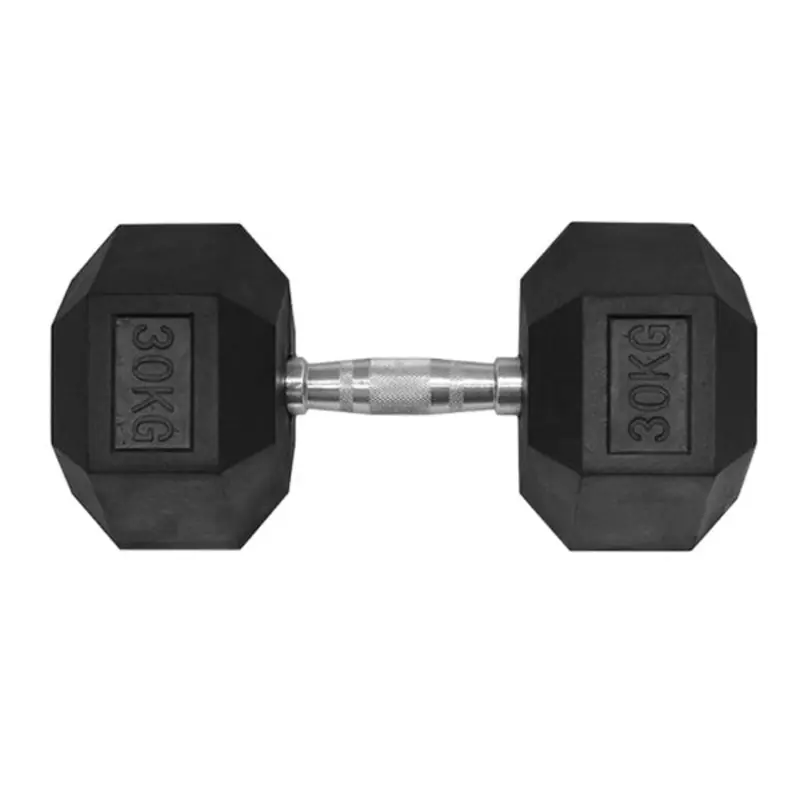 30KG HEX RUBBER COATED DUMBBELL - TITANIUM USA
