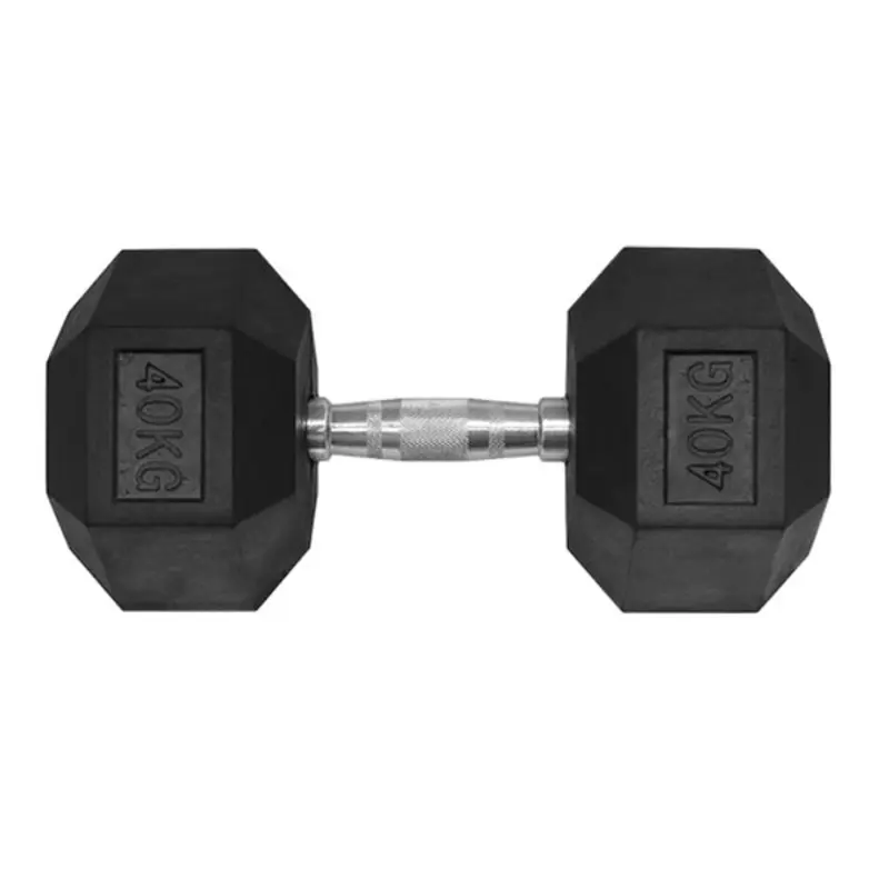 40KG HEX RUBBER COATED DUMBBELL - TITANIUM USA