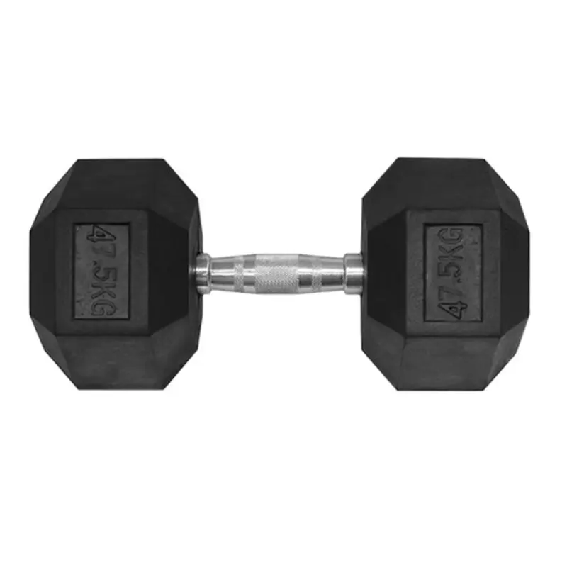 47.5KG HEX RUBBER COATED DUMBBELL - TITANIUM USA