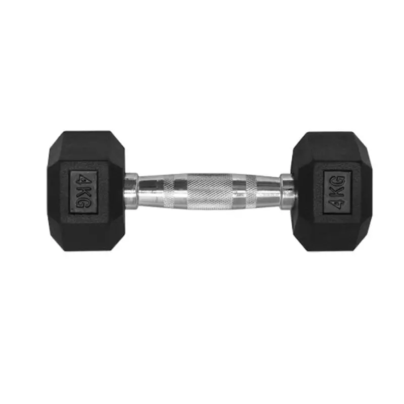 4KG HEX RUBBER COATED DUMBBELL - TITANIUM USA