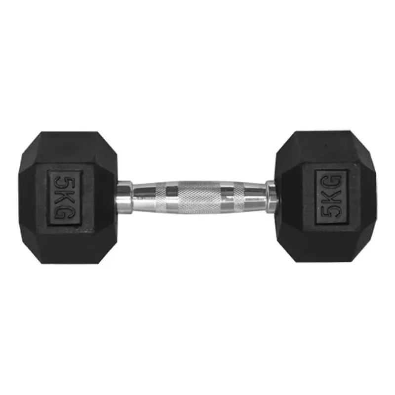 5KG HEX RUBBER COATED DUMBBELL - TITANIUM USA