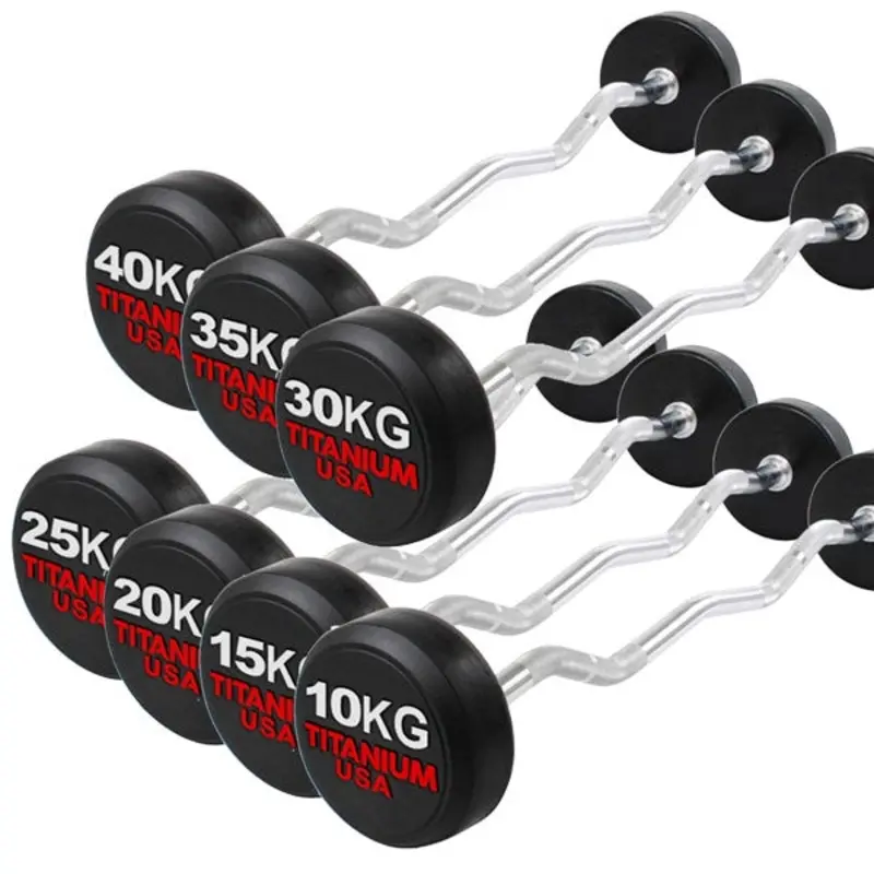 TITANIUM USA FIXED CURL BAR PACKAGE 10KG - 40KG