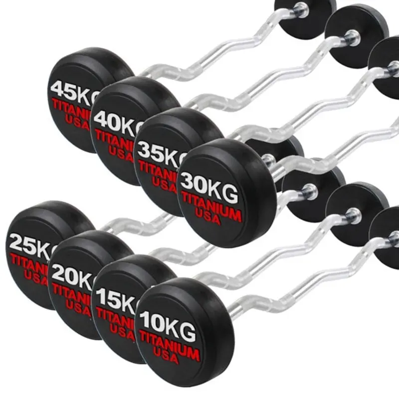 TITANIUM USA FIXED CURL BAR PACKAGE 10KG - 45KG