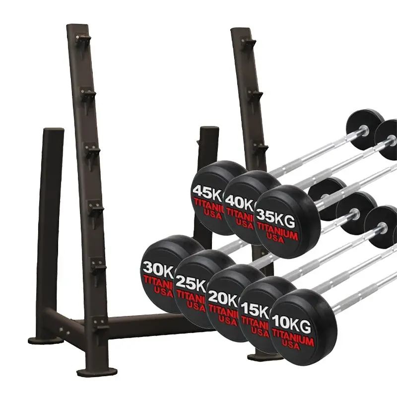 TITANIUM USA FIXED STRAIGHT BARBELL AND RACK PACKAGE 10KG - 45KG