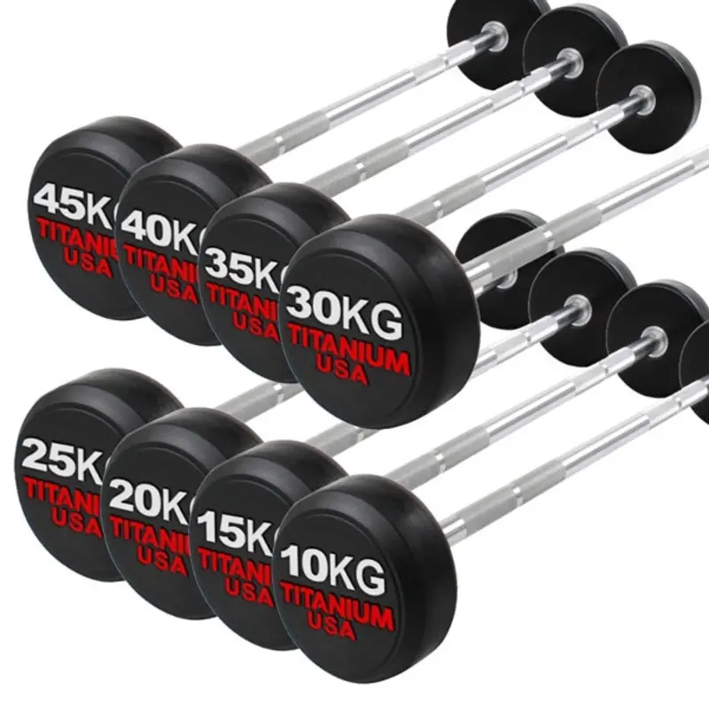 TITANIUM USA FIXED STRAIGHT BARBELL PACKAGE 10KG - 45KG