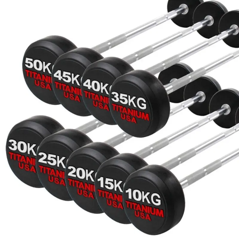 TITANIUM USA FIXED STRAIGHT BARBELL PACKAGE 10KG - 50KG