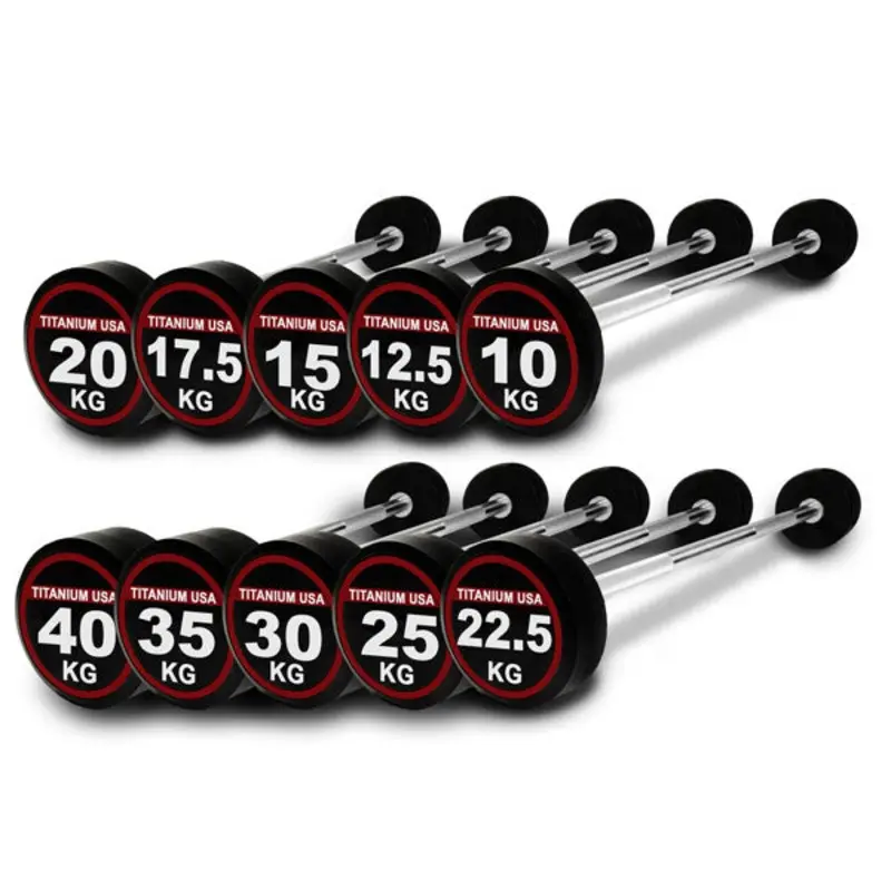 TITANIUM USA PU (POLYURETHANE) FIXED STRAIGHT BAR PACKAGE 10KG-40KG
