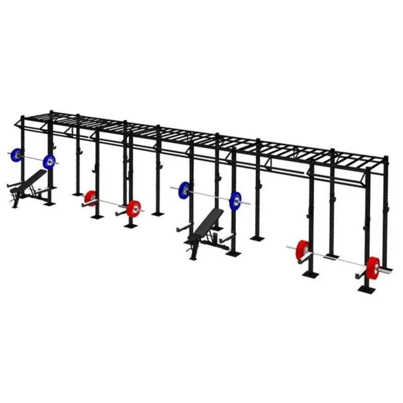 TITANIUM USA 7 CELL FREE STANDING MONKEY BAR RIG WITH 14 TRI BARS FS-MBR7C14T