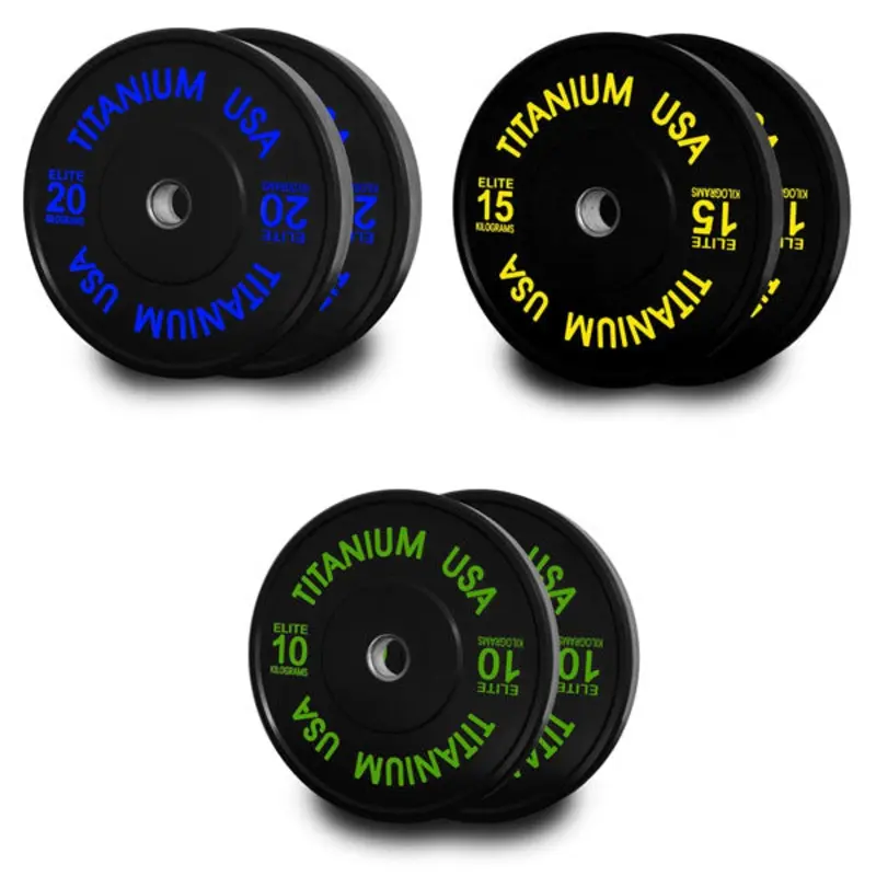 TITANIUM USA 90KG STEALTH SERIES BUMPER PLATE PACKAGE