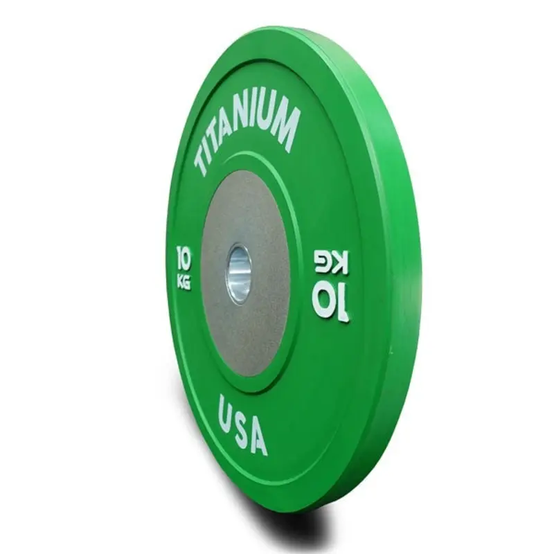 TITANIUM USA 10KG PREMIUM COLOURED COMPETITION BUMPER PLATE