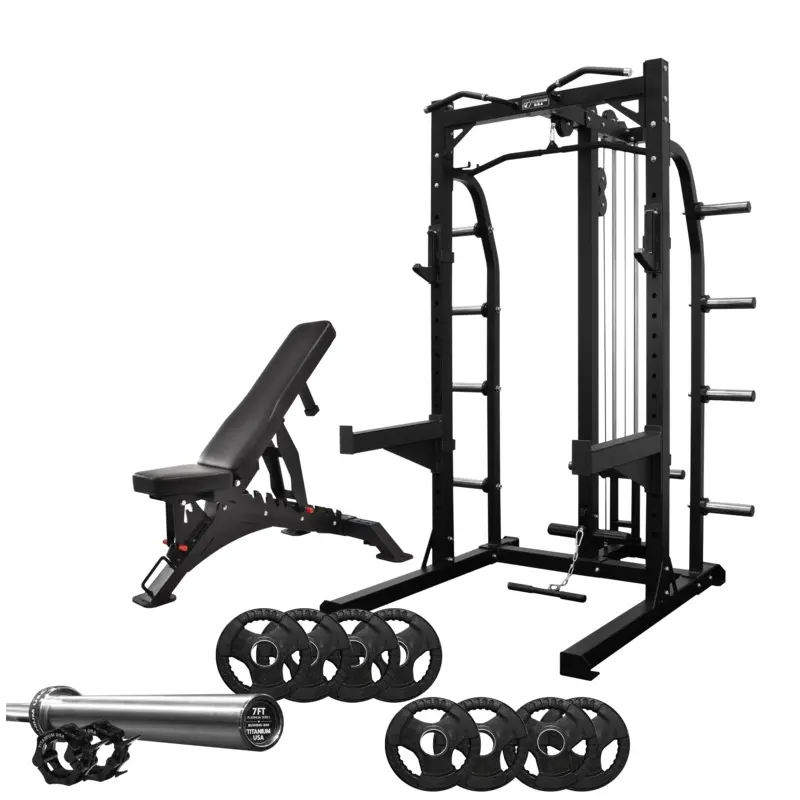 TITANIUM USA P3L SQUAT RACK WITH LAT PULLDOWN PACKAGE 1