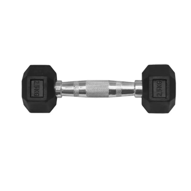 2.5KG HEX RUBBER COATED DUMBBELL - TITANIUM USA