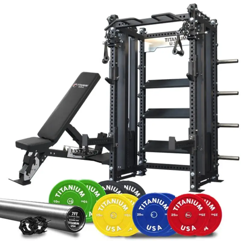 TITANIUM USA M70 FUNCTIONAL SQUAT RACK PACKAGE 1