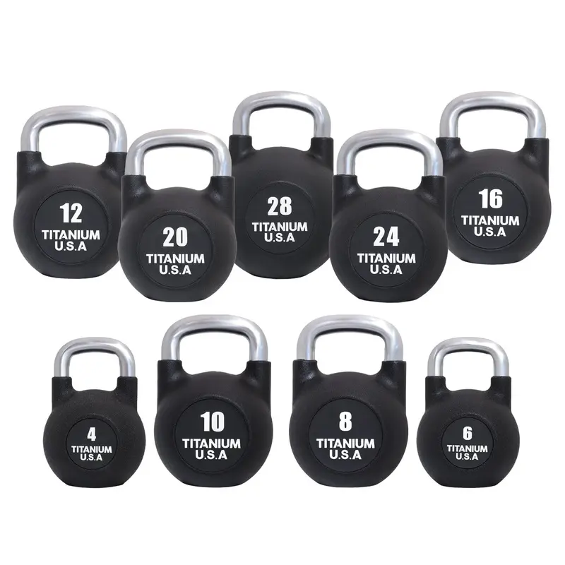 TITANIUM USA 4-28KG URETHANE COATED COMPETITION KETTLEBELL PACKAGE