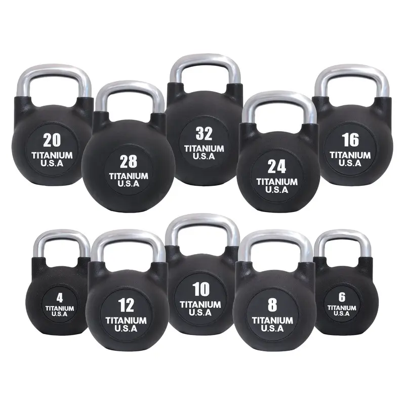 TITANIUM USA 4-32KG URETHANE COATED COMPETITION KETTLEBELL PACKAGE
