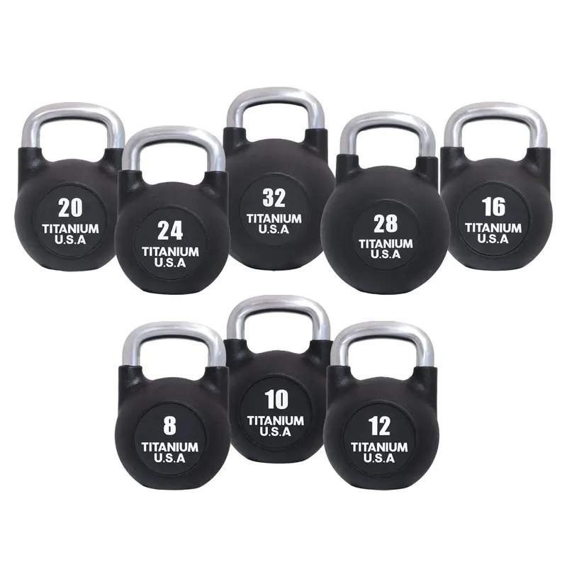 TITANIUM USA 8-32KG URETHANE COATED COMPETITION KETTLEBELL PACKAGE