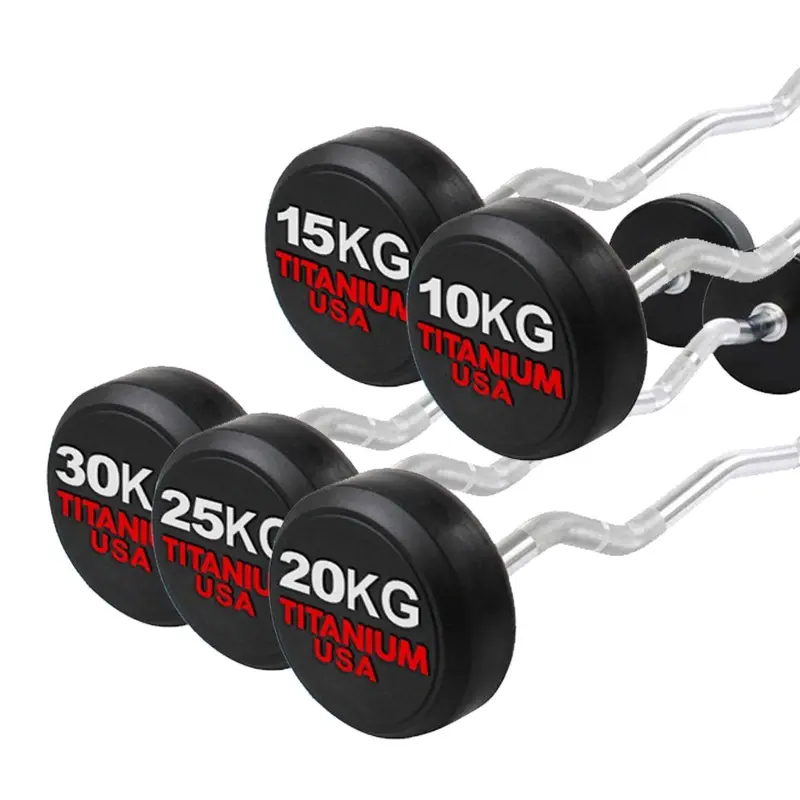 TITANIUM USA FIXED CURL BARBELL PACKAGE 10KG - 30KG