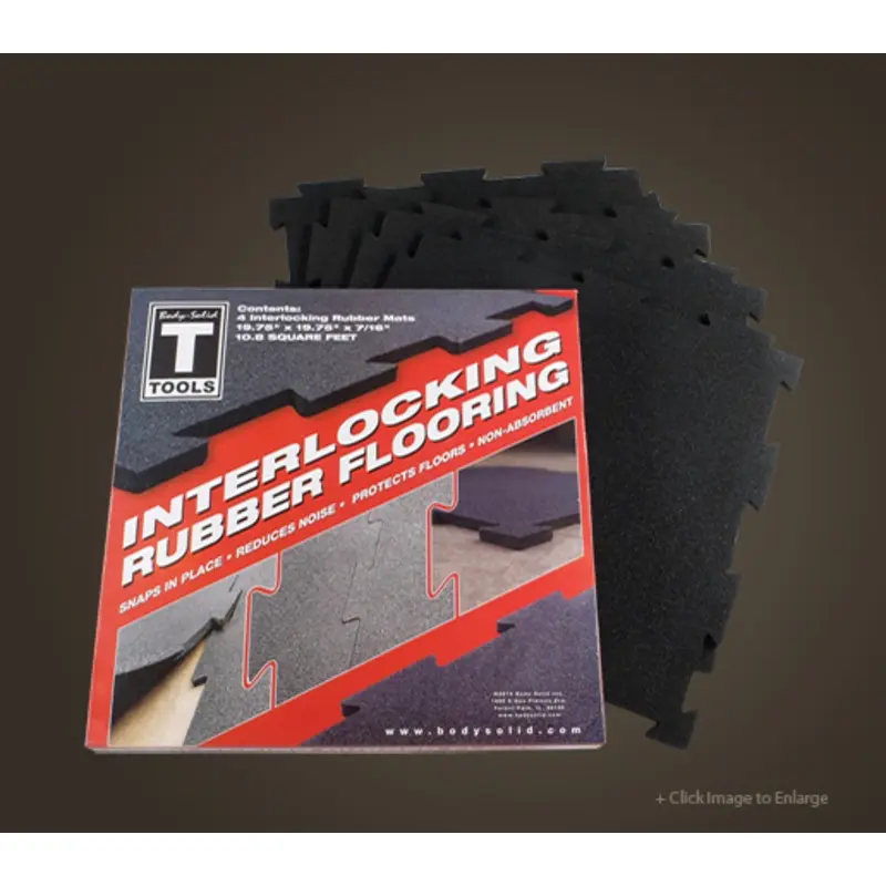 Body-Solid Interlocking Rubber Flooring (black)