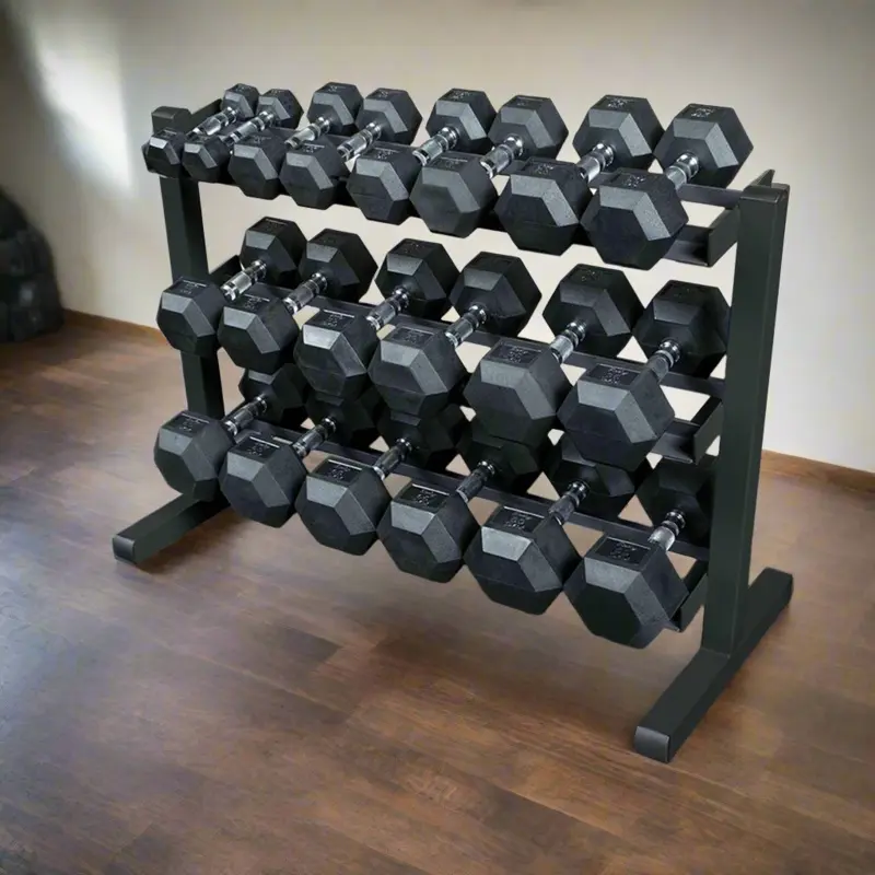 Core1 5-50lb Dumbbell Set w/ Dumbbell Rack - New