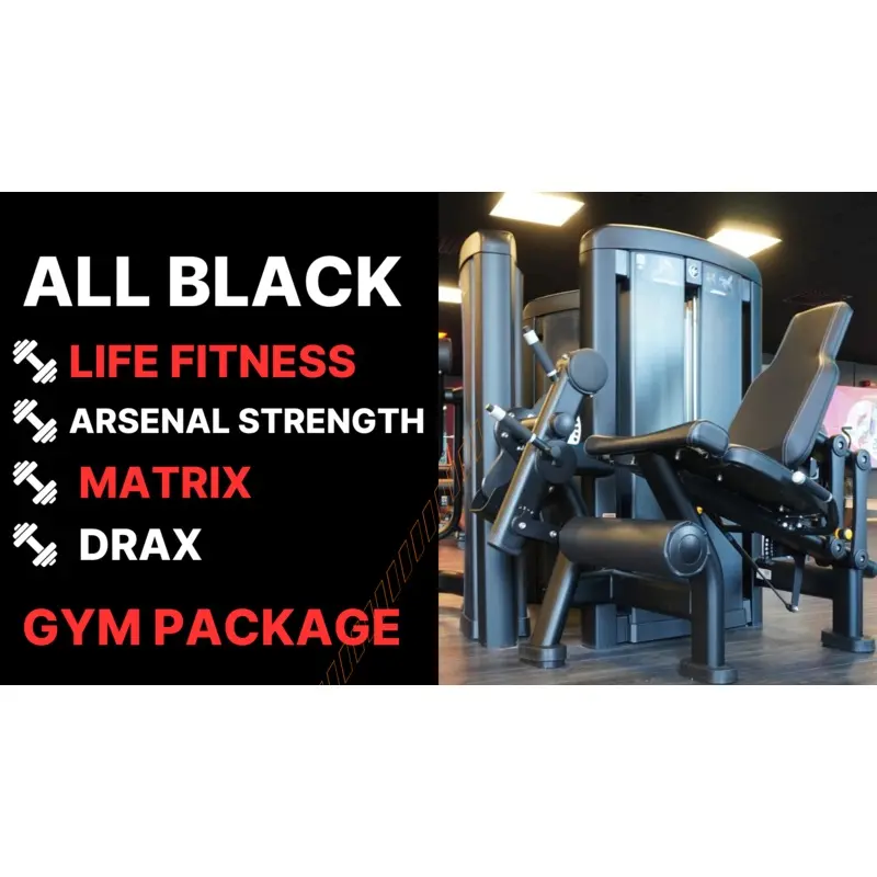 All *BLACK* Life Fitness Insignia / Hammer Strength / Arsenal / Matrix Strength Gym Package