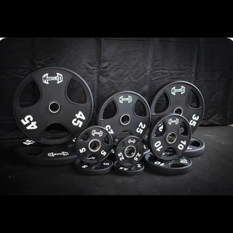 Pro Urethane Coated Olympic Plates - 160 LB SET - Muscle D Fitness - Olympic Weight Pair