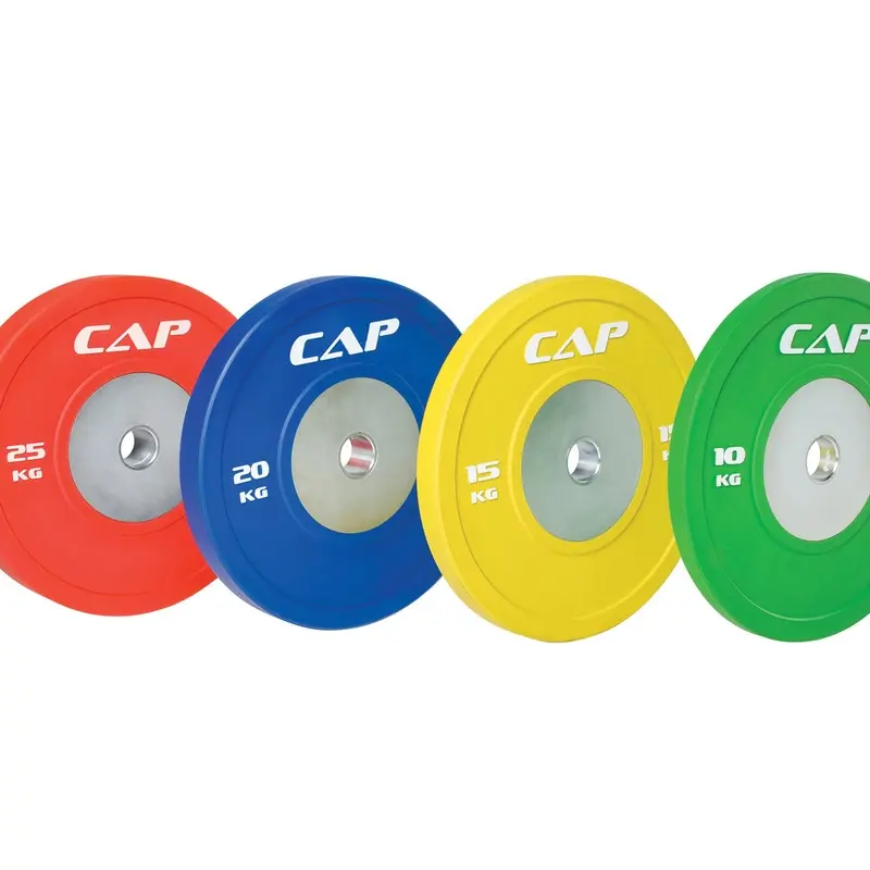 Solid Rubber Bumpers with Steel Hubs (Colored, in lbs. and Kg.)