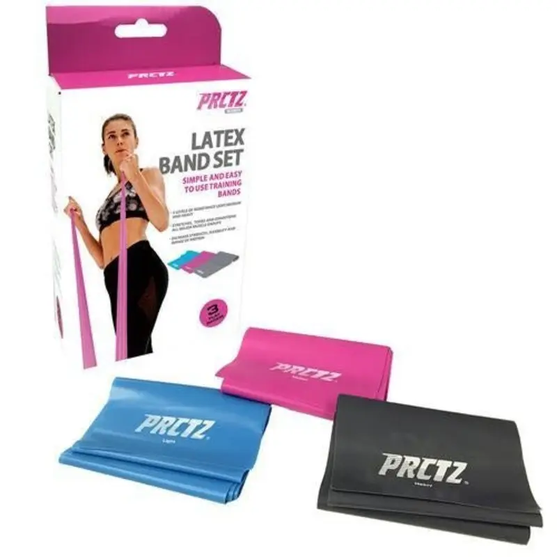 PRCTZ Latex Resistance Band Set (light, medium, heavy)