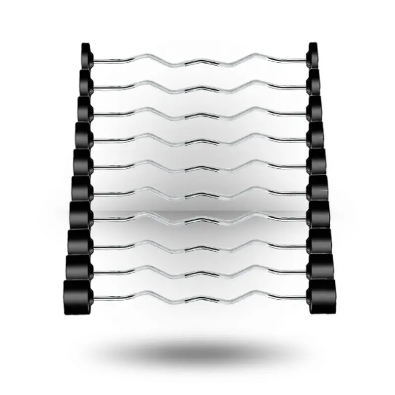 York 20-110 Lbs Rubber Fixed Pro Curl Bars 10 Pcs
