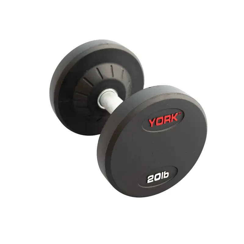 York Medial Grip Pro Dumbbell Rubber Coated Single - 5 to 125 lbs