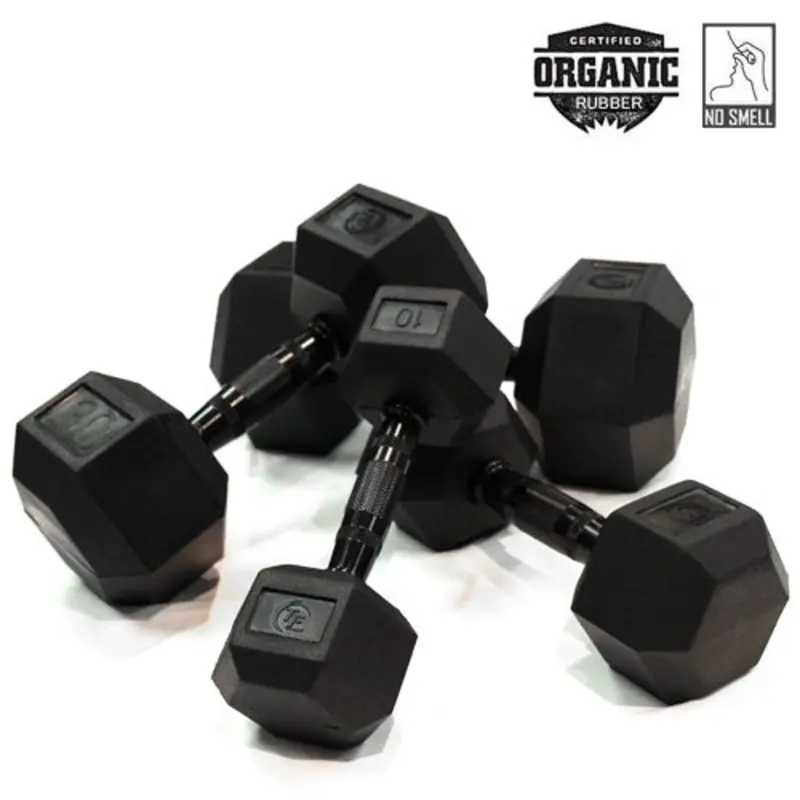 Element Fitness Organic Rubber Dumbbells (Single) 3-50lbs